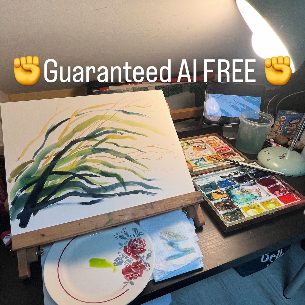 As I hesitantly return to painting it feels more important than ever to stay true to the path I’ve chosen.
Not only because it’s my passion, but also because, at a time when artists’ work is being plundered, it’s essential to stand my ground however modest my contribution may be