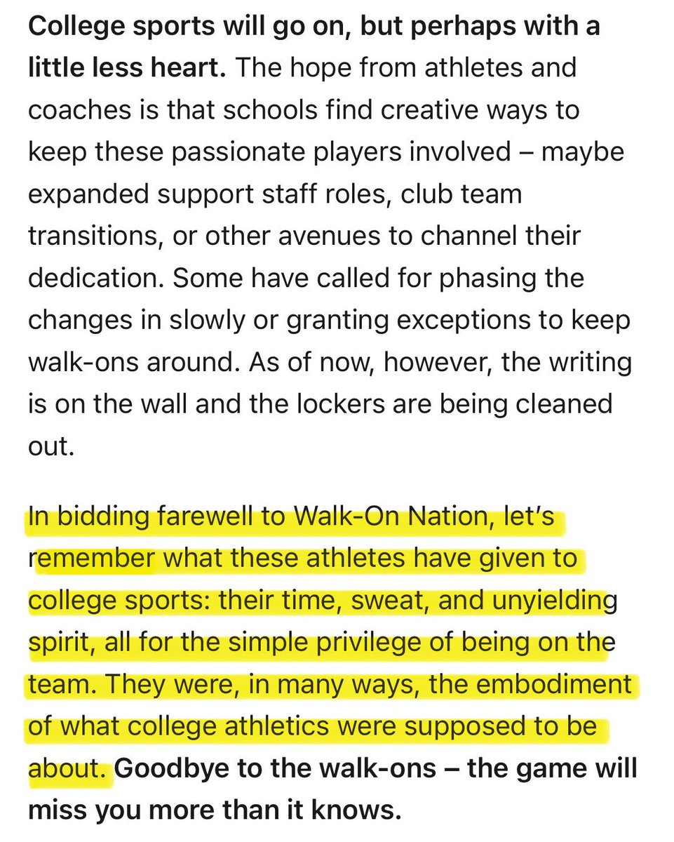 The NCAA needs to consider the mental health impact on athletes cut due to House settlement’s roster limits. This article by <a href="/KimQuigleyMD/">Kimberly Quigley, MD</a> (a psychiatrist who runs a clinic specializing in athlete mental health) is worth the read. Grandfathering athletes is the right thing to do.