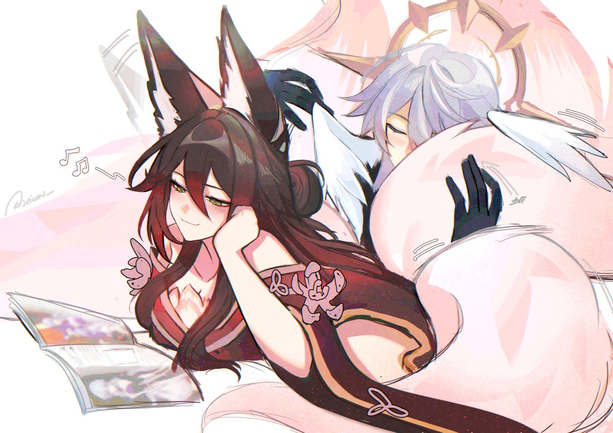 xieow_'s tweet image. stress relief 
#angelfox #sunyun #honkaistarrail