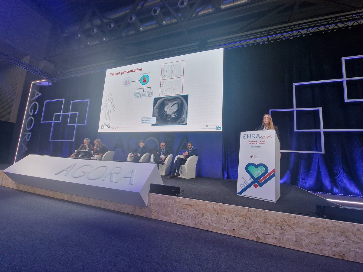 <a href="/RigsHeart/">RigsHeart 🫀🚨</a> at #EHRA2025
Dr Dorte Stavnem presenting 'Patient with excessive ventricular ectopy, syncope, and sudden OHCA - the importance of comprehensive diagnostic work-up and genetic testing to reveal rare genetic syndrome' in a Clinical Case Award session! 🤞 Fingers crossed