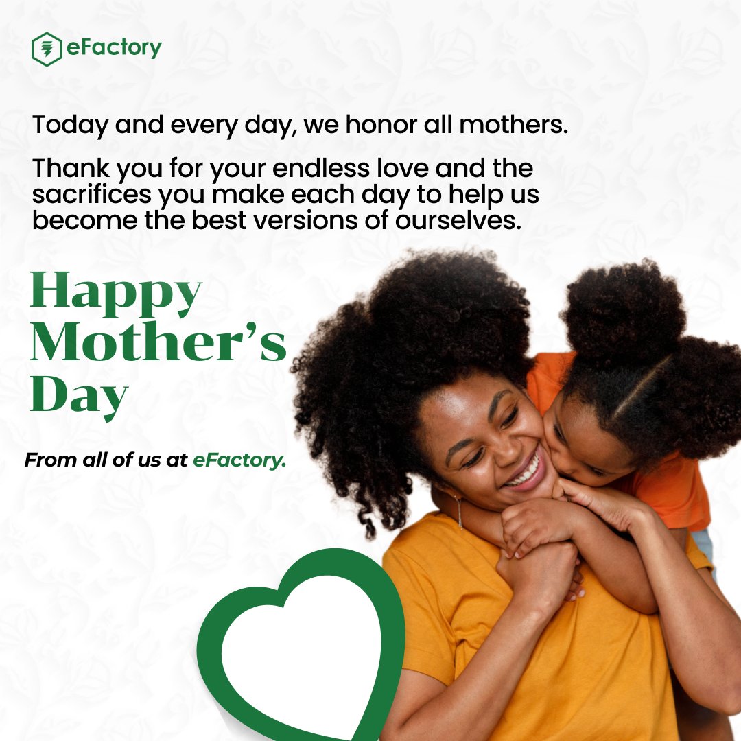 electFactory's tweet photo. Today and every day, we honor all mothers.
Thank you for your endless love and the sacrifices you make each day to help us become the best versions of ourselves.
Happy Mother's Day From everyone at eFactory.
#mothersday #motherhood #celebratingmothers #efactory https://t.co/MvBlarXu7d