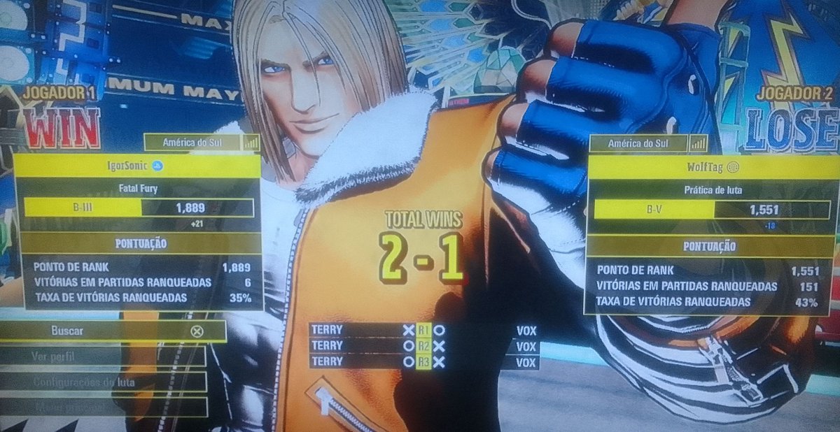 Mais uma vitória bem sucedida na Rankeada da Open Beta 2 de Fatal Fury City of the Wolves!
Como fiquei mais tempo treinando no training mode dessa vez não conseguirei chegar no Rank S como na primeira Open Beta