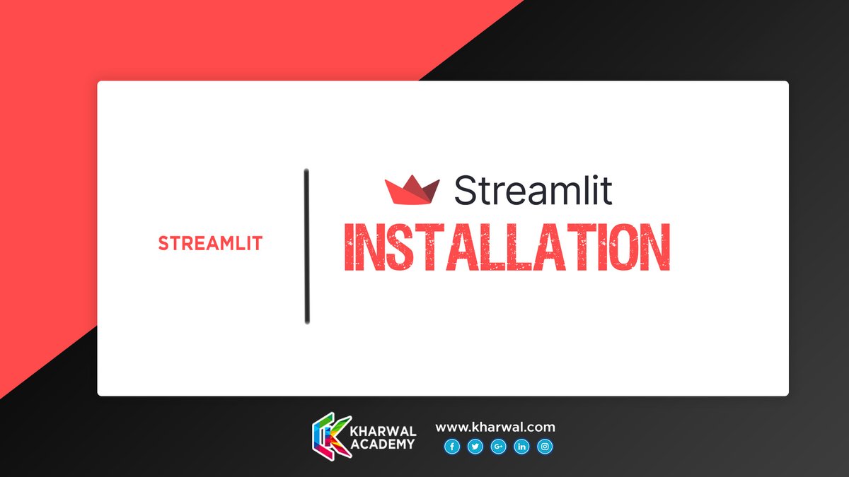 KharwalAcademy's tweet photo. Introduction to Streamlit and Installation
https://t.co/c52sCQV6U2 https://t.co/AwPGXHra83