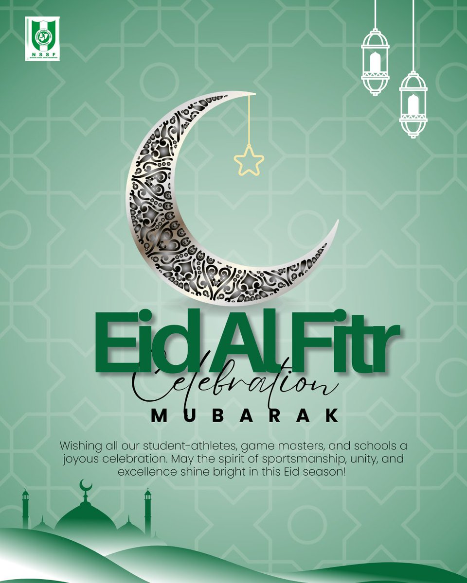 officialnssf's tweet photo. From all of us at the Nigeria School Sport Federation, we wish you a joyful and peaceful Eid Al Fitr🙏🏽

#EidMubarak #NSSF2025 https://t.co/8gAZL8HCEk
