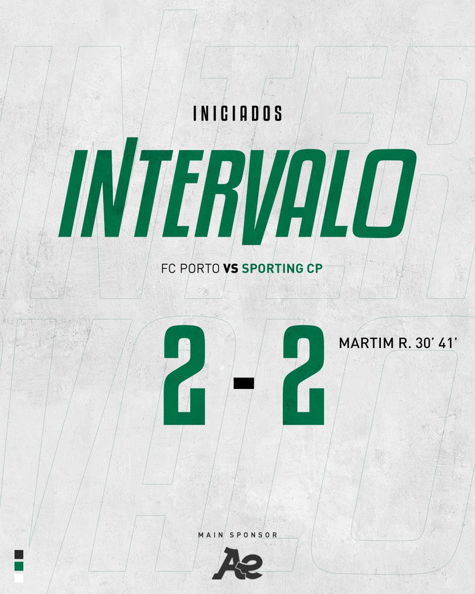 SportingCP's tweet image. #IniciadosSCP | ⏸️ Tudo empatado ao intervalo. 

🔵 2-2 🟢 // #FCPSCP