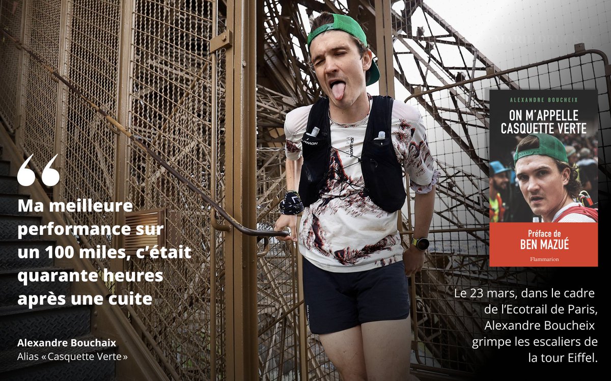 Le titre du livre dévoile un autre surnom, célèbre sur les sentiers d'ultra-trail  : 

On m'appelle <a href="/casquetteverte/">Casquette Verte</a>. 

Suivent 256 pages de sincérité, de pertinence et de panache. L'éditeur mise sur la popularité du coureur de 33 ans et de son éternel couvre-chef  : Alexandre