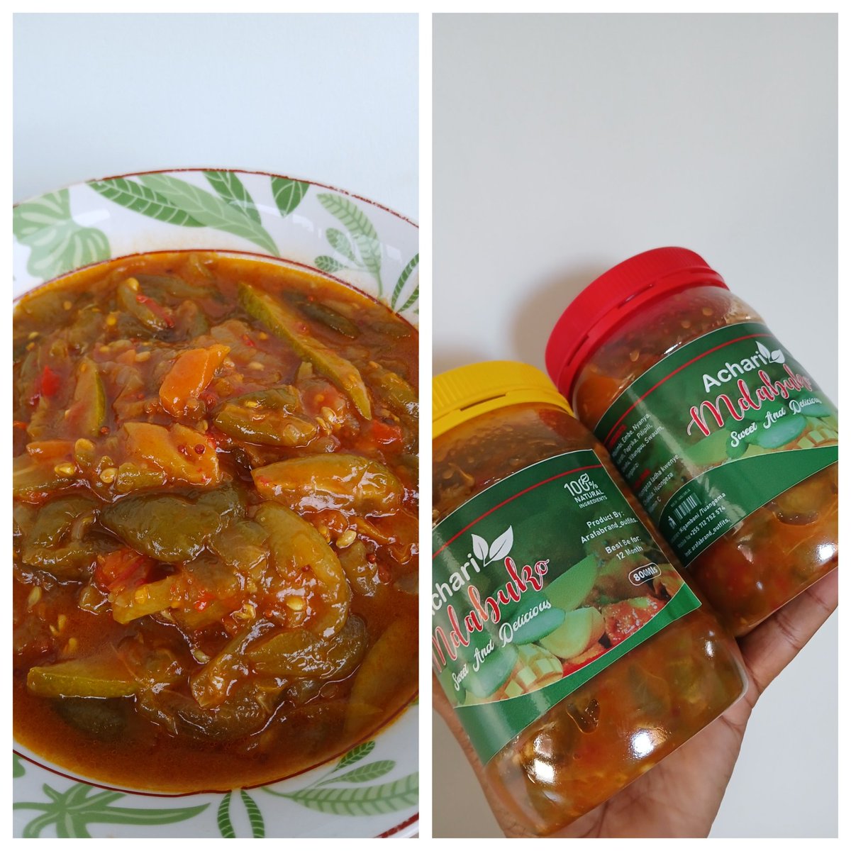 BintStara's tweet image. Mwanakwetu ukialikwa alikika  ACHARI MDABUKO  mpelekee zawadi 😄 
Nzuri kwa chakula 
Inaongeza hamu ya kula
Biriani  😋, nyama choma 😋, pilau 😋 
Karibu ujipatie yako 
Bei 5000 tu 
📞 📲  0712752574 
Delivery popote  
#appetizer#
