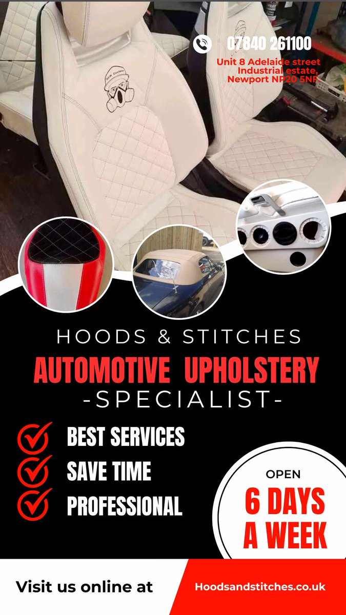 After 10 years delivering beer kegs to pubs, clubs and restaurants. Last month I handed in my notice to work full time on building my automotive upholstery business. Hoods and stitches.

#Automotiveupholstery #Cartrimmer
#Custom #Motorbikeseats #Carseats
#Leatherwork