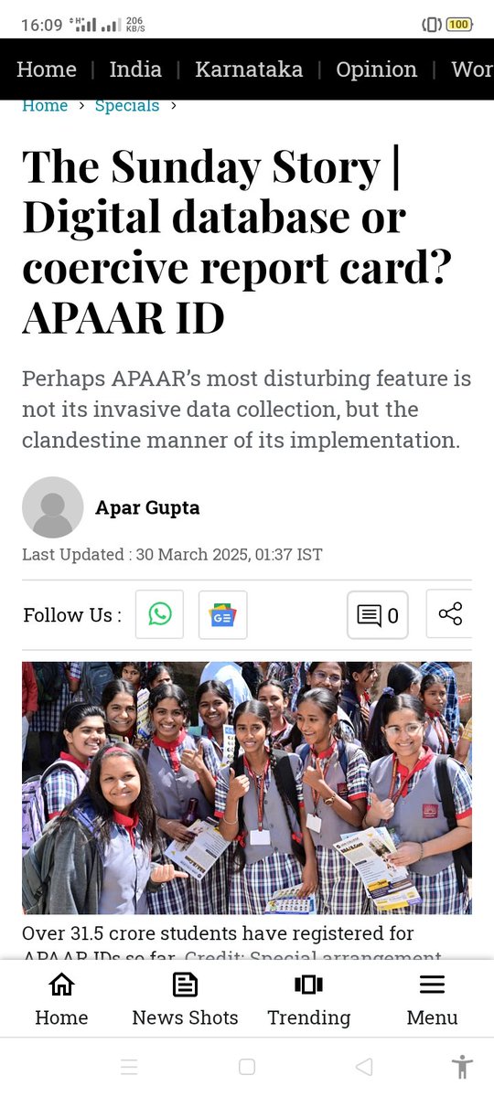 MarayaBasil's tweet photo. Digital database or coercive report card? #APAAR ID
Landmark verdict:SC’s #Puttaswamy_judgement (2017) held that Indians have a constitutional right 2 privacy & it specifically caled out the need 4 greater protection when it comes 2 childn’s personal data
https://t.co/lLfexs8Kgf https://t.co/o5b01kdVsH
