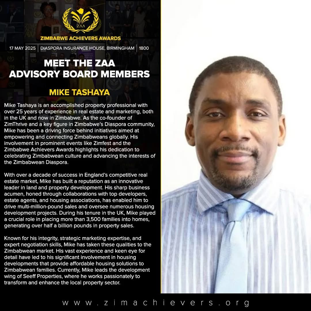 Pleased to reconnect with the ZAAs a platform i have been engaged with from it's inception on the team, to winning some awards along the way &amp; now to be a member of its advisory as we help to shape it, continue grow and  award the many high achieving Zimbos around the world.