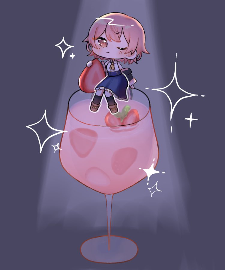#めめ村カクテルグラス企画
素敵な企画にヒナちゃんで参加させていただきました🍓
上記タグからほか参加者様のイラストもぜひご覧下さい🤲🏻✨
 #ヒナの隠れ画