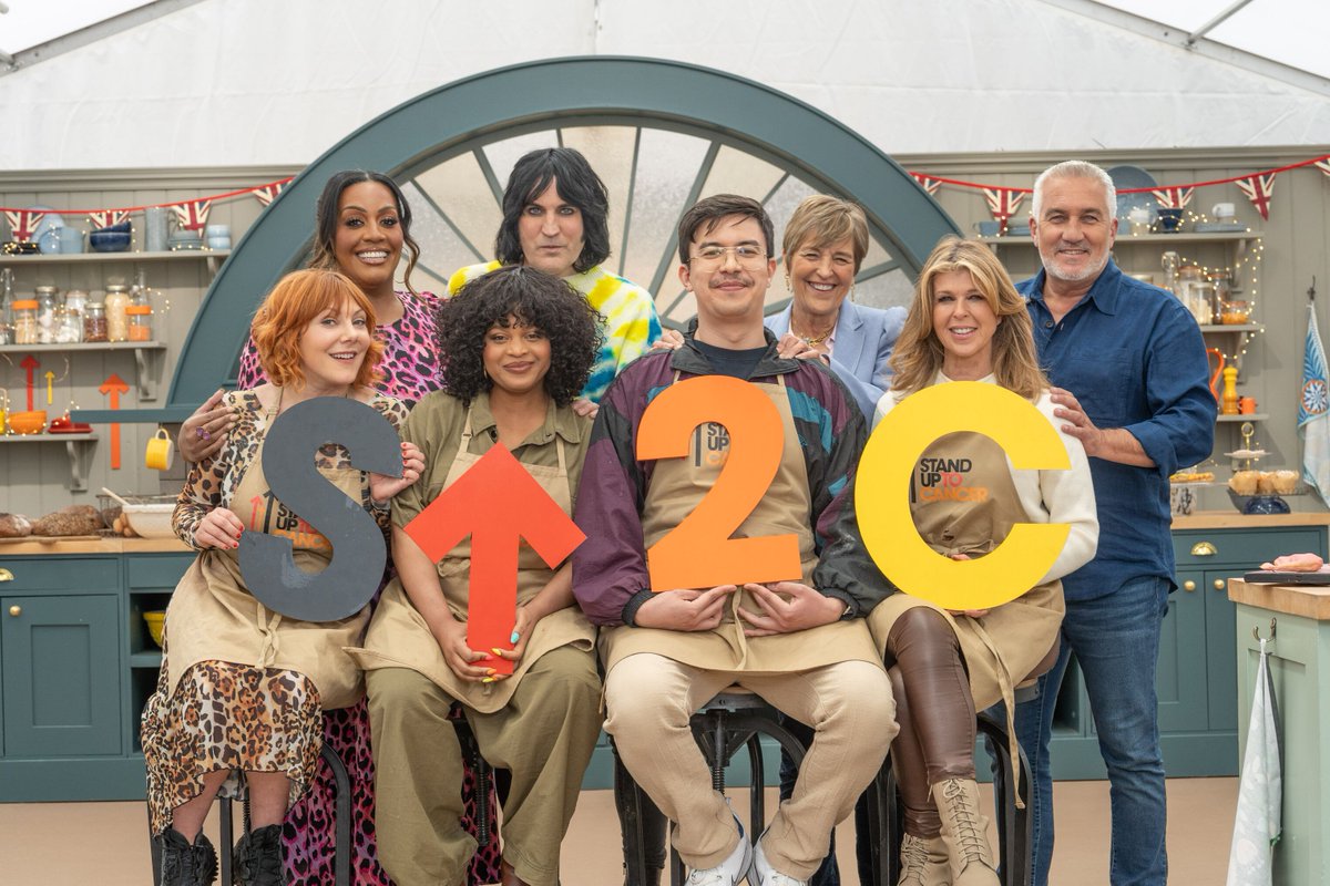 Stand Up To Cancer UK (@su2cuk) on Twitter photo It’s a dough-lightful day for another episode of <a href="/BritishBakeOff/">British Bake Off</a>! Four more celebs will battle it out in the Tent to help us accelerate life-saving cancer research 🧡
Tune in on <a href="/Channel4/">Channel 4</a> at 7:40pm 📺
#GBBO <a href="/gbemi_ikumelo/">Gbemisola Ikumelo</a> <a href="/PhilNWang/">Phil Wang // Insta: @wangpix</a> <a href="/kategarraway/">Kate Garraway</a> It’s a dough-lightful day for another episode of <a href="/BritishBakeOff/">British Bake Off</a>! Four more celebs will battle it out in the Tent to help us accelerate life-saving cancer research 🧡
Tune in on <a href="/Channel4/">Channel 4</a> at 7:40pm 📺
#GBBO <a href="/gbemi_ikumelo/">Gbemisola Ikumelo</a> <a href="/PhilNWang/">Phil Wang // Insta: @wangpix</a> <a href="/kategarraway/">Kate Garraway</a>
