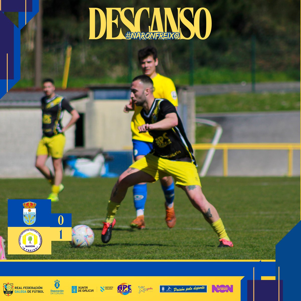 ⏰DESCANSO en Rio Seco.

Ímonos ao vestuario con unha mínima desvantaxe no marcador despois dos primeiros 45’

¡Vamos!