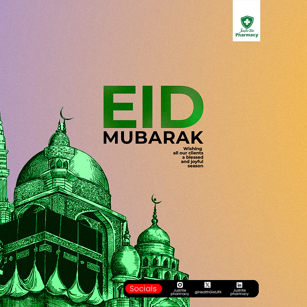 HealthGistJRX's tweet photo. Eid Mubarak from Justrite Pharmacy! 🌙✨

Wishing all our clients a blessed and joyful Eid celebration. May this season bring you good health, happiness, and��prosperity.

(Nyesom Wike Hunters Bashir Erigga) https://t.co/GVpkFWGwHl