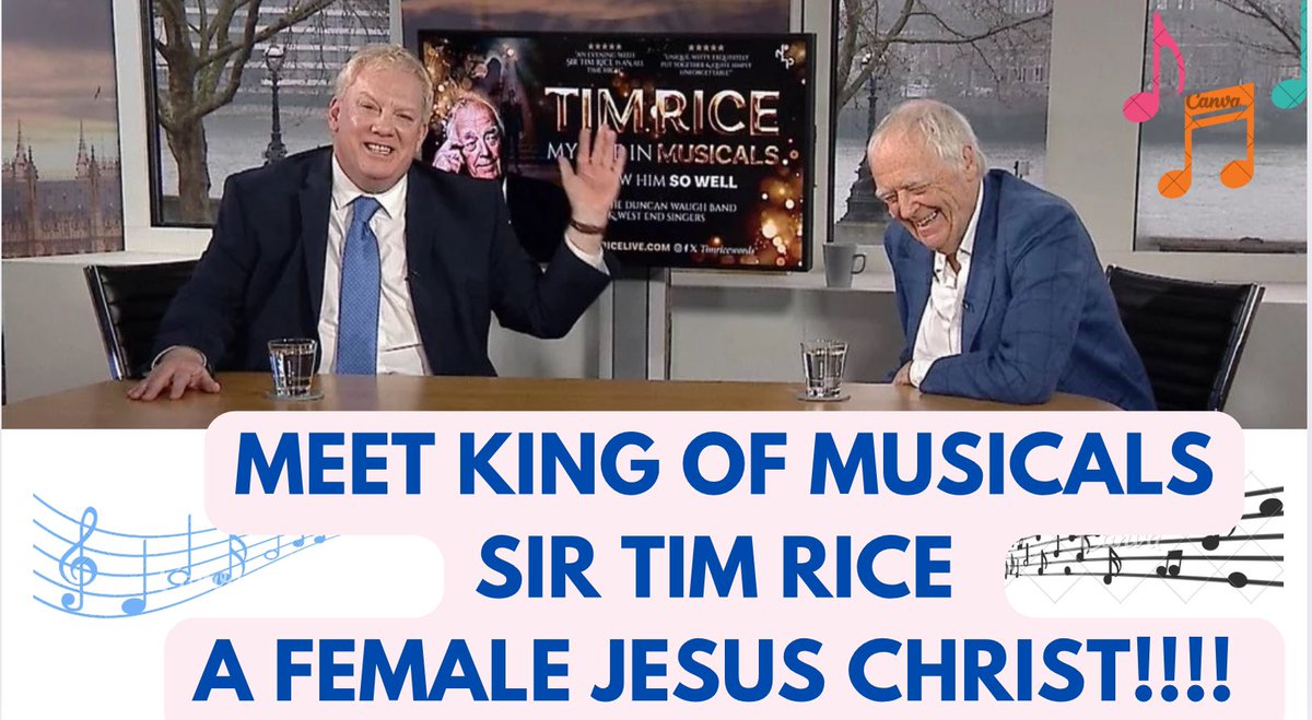 neil sean (@neilseanshowbiz) on Twitter photo youtu.be/mWFClkHpWAc?si…
What does lyricist musical genius Sir Tim Rice think of the female version in the forthcoming Jesus Christ Superstar click the link above <a href="/TheatreSpy/">Musical Theatre News</a> <a href="/StageMaxLive/">Stage Max Live</a> <a href="/BroadwayWorldUK/">BroadwayWorld UK</a> #jesuschristsuperstar <a href="/OfficialALW/">Andrew Lloyd Webber</a> youtu.be/mWFClkHpWAc?si…
What does lyricist musical genius Sir Tim Rice think of the female version in the forthcoming Jesus Christ Superstar click the link above <a href="/TheatreSpy/">Musical Theatre News</a> <a href="/StageMaxLive/">Stage Max Live</a> <a href="/BroadwayWorldUK/">BroadwayWorld UK</a> #jesuschristsuperstar <a href="/OfficialALW/">Andrew Lloyd Webber</a>