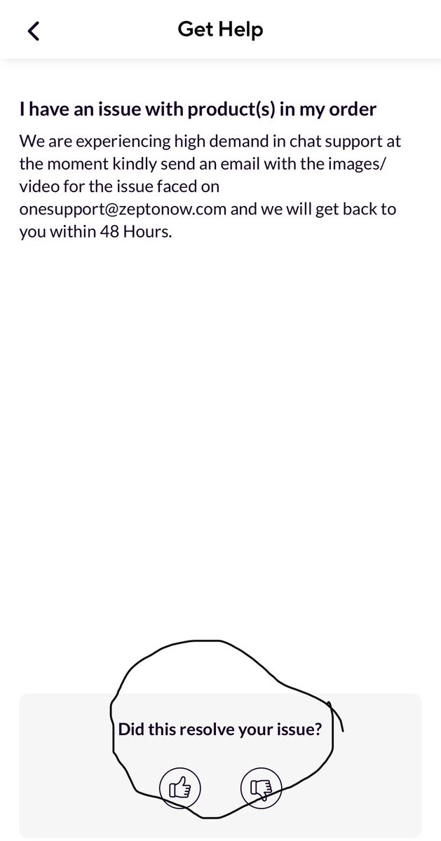 _MooPoint's tweet photo. It’s mind blowing how @ZeptoNow thinks that just by telling me that their customer support team is busy, it can resolve my problem 😂 https://t.co/IdZJjdVG0A
