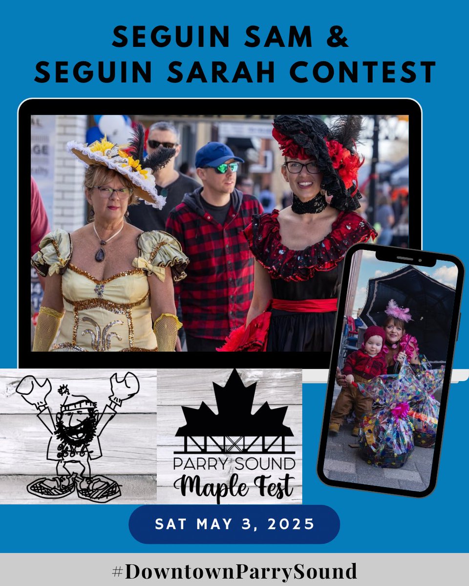 ParrySound_DBA's tweet photo. MAPLEFEST Costume Contest: Show us your best Seguin Sam and Seguin Sarah costume!

CATEGORIES
• Best Adult Seguin Sam
• Best Adult Seguin Sarah
• Best Youth Seguin Sam (16 &amp; under)
• Best Youth Seguin Sarah (16 &amp; under)

Start designing now while the cozy indoor days give https://t.co/c31gUqX1XQ