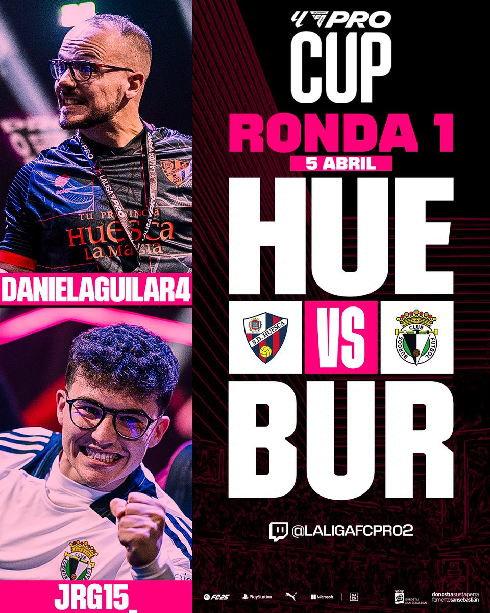 LALIGA_FCPro's tweet photo. ¡TODO LISTO PARA LA BATALLA! ⚔️

Así quedan los enfrentamientos de la Ronda 1 de la CUP 🔥

¿Quién avanza a la siguiente fase? 👀

#LALIGAFCPro #FC25 https://t.co/iSnql7WGk4
