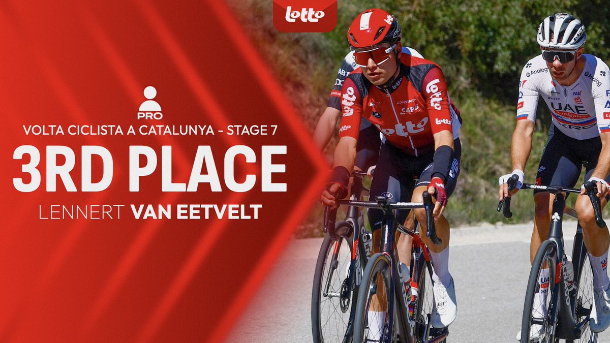 🇪🇸 #VoltaCatalunya104

Another strong ride by <a href="/LennertVEetvelt/">Lennert Van Eetvelt</a> who finishes 3rd in the final stage of the <a href="/VoltaCatalunya/">Volta a Catalunya</a> 👏🏼