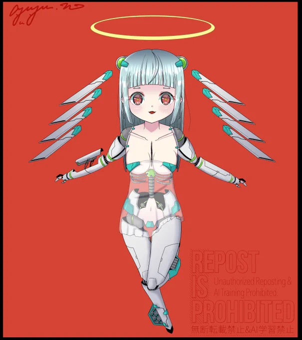 XXX-000 ANGEL(proto type) 人型対異物体戦略兵器「アンヘル(試作先行機)」 #OC #ロボ娘