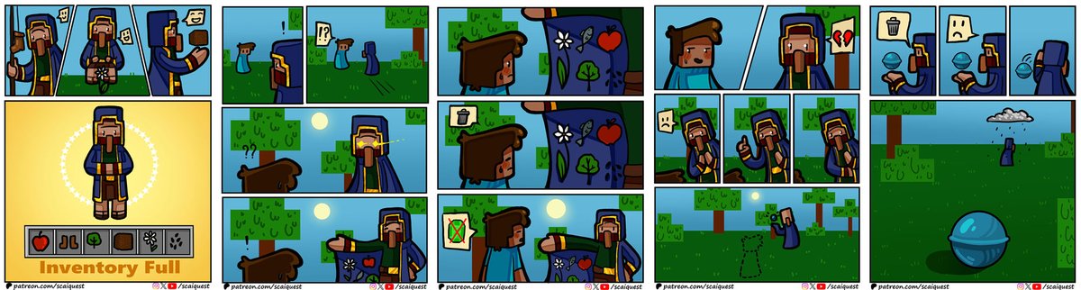 ScaiQuest's tweet image. 🥳New comic: "Beauty is in the eye of the beholder"! A study on perspective, life perspective. 🤔

👀Join us on Patreon (patreon.com/scaiquest) for early &amp;amp; behind-the-scenes access, HD art and bonus panels!

#minecraft #minecraftcomic #minecraftart #minecraftmemes