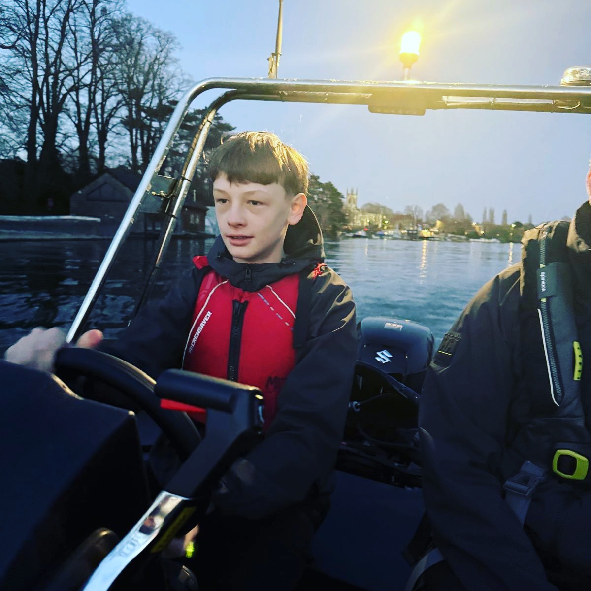 Great evening and sunset for our first Wednesday afloat! Night time powerboating and a chance to try our new kit.