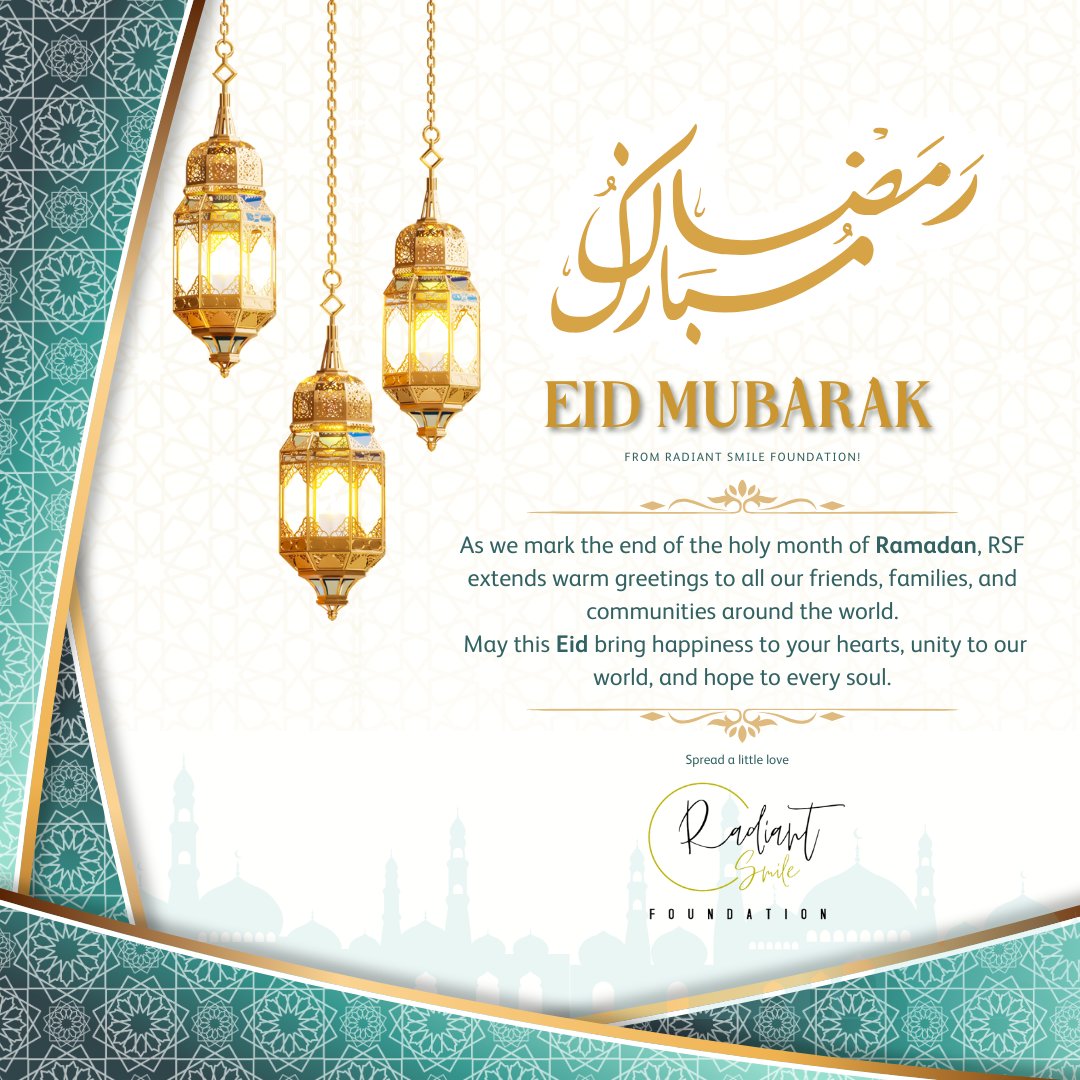 RSF_UG's tweet photo. 🌙 Eid Mubarak from Radiant Smile Foundation!
As we mark the end of Ramadan, we send love and blessings to our global community.
May this Eid bring peace, joy, and radiant smiles to all. ✨
#EidMubarak #RadiantSmileFoundation #Ramadan #SpreadLove #EidAlFitr #EidMubarak https://t.co/Wa4sIEE2ET