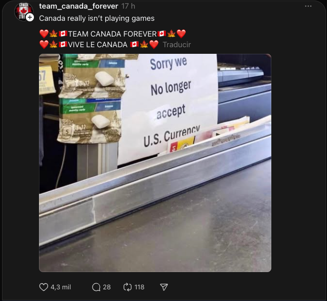 Verdugo2021's tweet photo. En Canadá no aceptan $ americanos. ¿Será que nos cuesta mucho seguir el ejemplo de Canadá??? https://t.co/QmwVdzvZlE