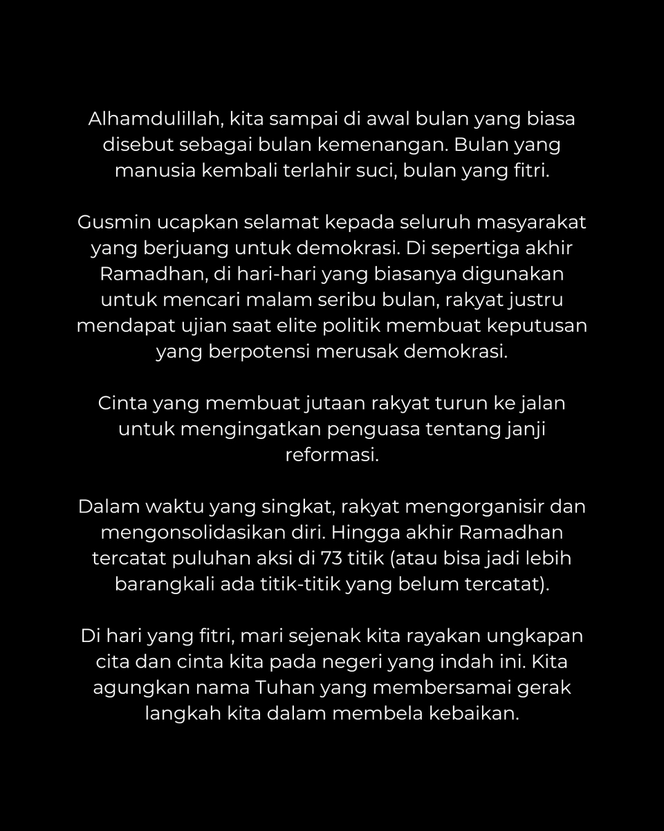 Allahu akbar... Allahu akbar... Allahu akbar walillahilhamd.

Selamat merayakan hari kemenangan.