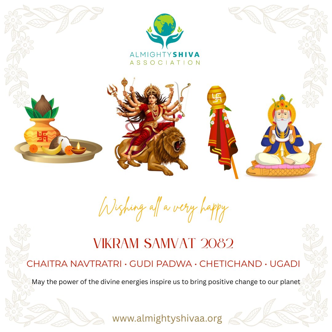 AlmightyShivaa's tweet photo. One nation many festivals! Wishing everyone a very happy #VikramSamvat2082 #ChaitraNavratri #GudiPadwa #Ugadi #chetichand2025
Together let's make a better planet!

https://t.co/NbofGglt81
.
.
.
.
#india #festivals #ngo #almightyshivaa #2025 https://t.co/pywEhtFBYi