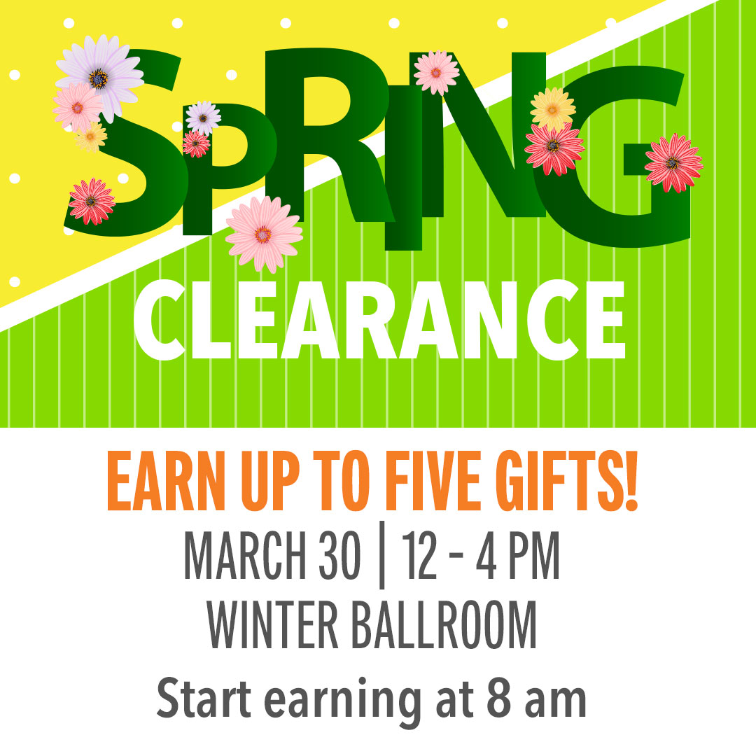 MohawkCasino's tweet image. Spring into action with our limited-time offer! Grab those passed Earn &amp;amp; Get items you've been dreaming about during our Spring Clearance Event happening TODAY, Sunday March 30. bit.ly/4iITxFi #mohawkcasino #springclearance #earnandget