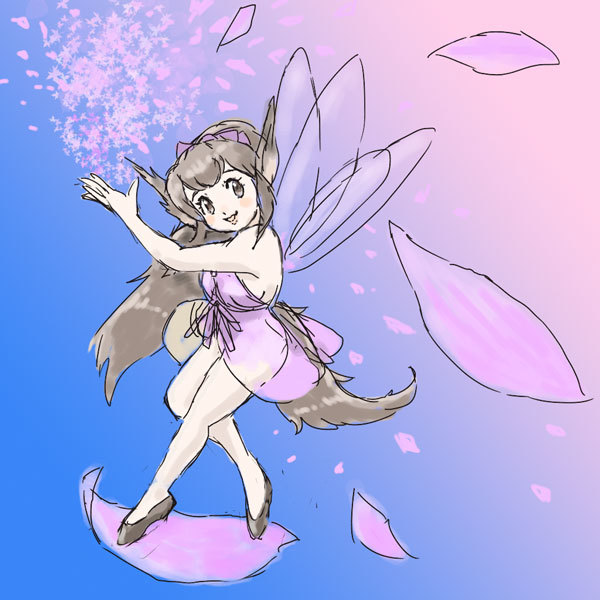 「ケモっぽい桜の妖精 」|とろろ（星尾 登路郎）＠昭和の古狸のイラスト