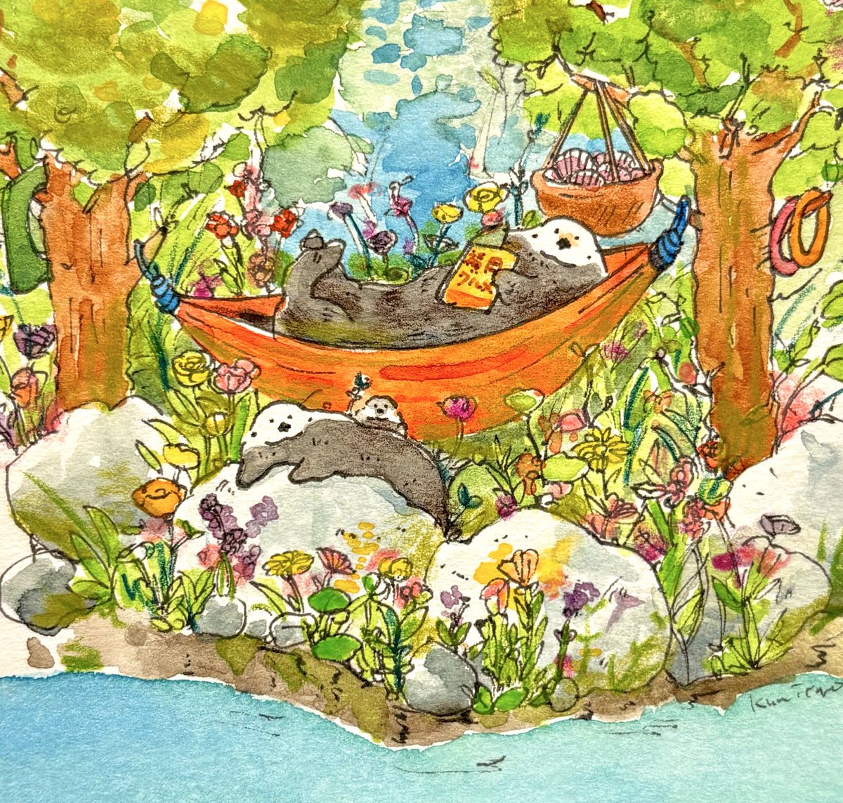 「リロくん、どこかで元気してる?楽しく過ごしてるといいな」|くみたろのイラスト