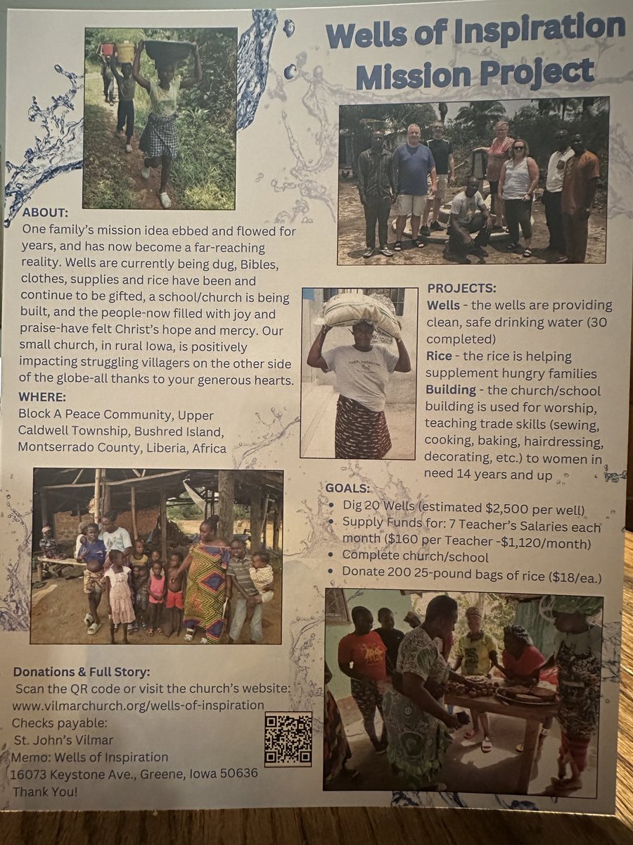 JennSeehusen's tweet photo. Wells are being hand dug for people in need for $2,500. $18  buys bag of rice. $1,120 pays teacher’s salary.  No overhead costs. All funds go to the mission. https://t.co/oQ43GXVnOc https://t.co/1WVB7b1Yhw