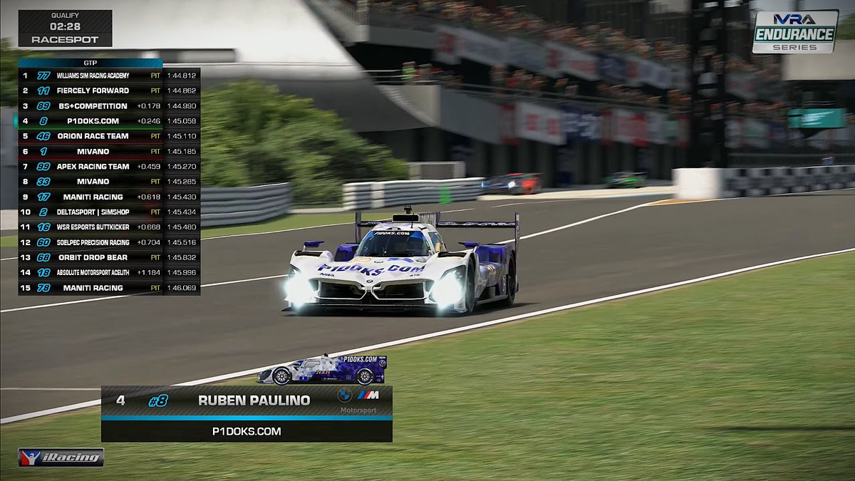 RubenPln25's tweet photo. -IVRA Suzuka 6Hrs @p1doks 

-We start the race P4, The balance of the car was perfect, I was on the leaders train so the pace for the win was 100% there.🙏
-But unfortunately a crash with an lMP2 at the end, destroyed all the race.....
congrats @WilliamsEsports for the win.
#GoP1 https://t.co/rek0v0D4Wz