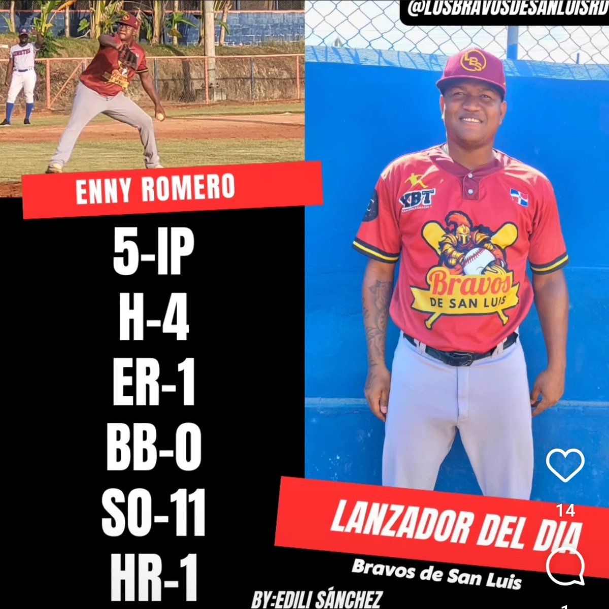 josiasgomez30's tweet photo. El lanzador del año de #Lidom Enny Romero tuvo otra excelente salida este pasado Sábado 29 de marzo 2025, donde tiro 5 entradas de 1 carrera 4 hits poncho a 11 con los bravos de San Luis. https://t.co/95wz3Ajn9t