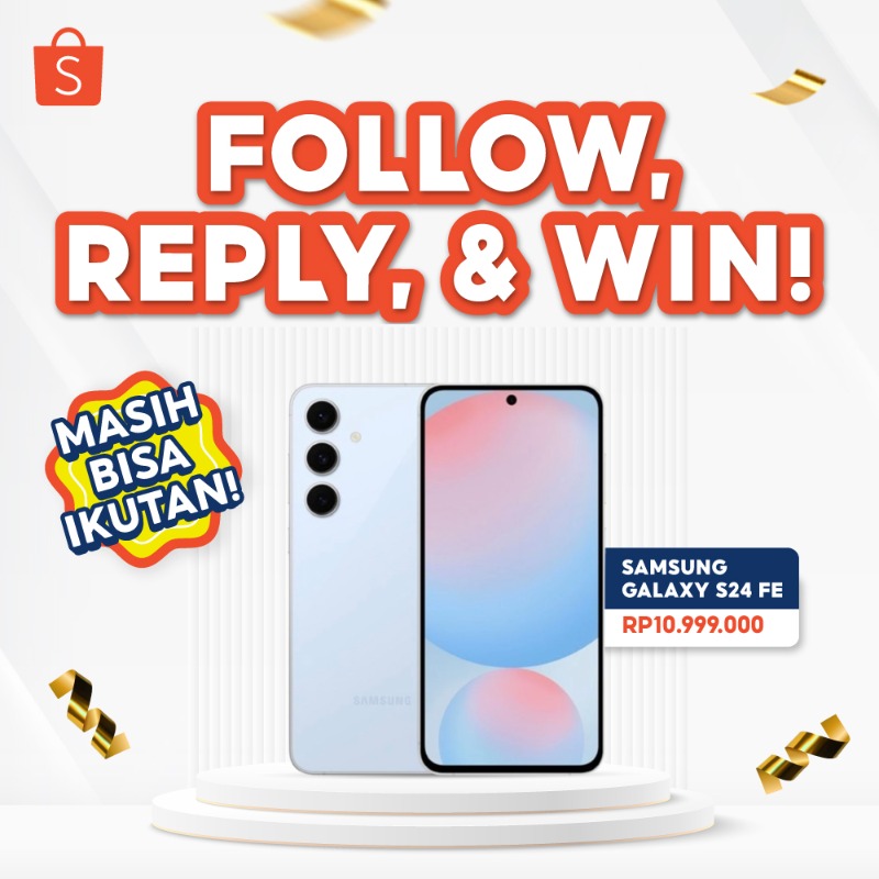 ShopeeID's tweet photo. ‼️ GIVEAWAY SAMSUNG GALAXY S24 FE ‼️

Sobat Shopee! Kesempatan terakhir nih buat ikutan giveaway Samsung Galaxy S24 FE !!!

Caranya:
- FOLLOW @ShopeeID
- RT &amp; LIKE 
- KLIK banner + screenshot
- REPLY alasan kamu mau menang Samsung Galaxy S24 FE~

Good luck!! 🧡
