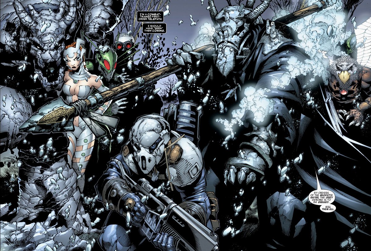 dano_cosmic's tweet image. Shi’ar Death Commandos
✨
Uncanny X-Men #467 (Vol. 1, 2005)
✨
W-#ChrisClaremont,A-#ChrisBachalo,I-Many,C-#StudioF,L-#JoeCaramagna
✨
#XMen #ShiArDeathCommandos #Blackcloak #Shell #Colony #Hypernova #Offset #Sega #Warshot #Devo #Krait #Flaw #Marvel #MarvelComics #MarvelCosmic