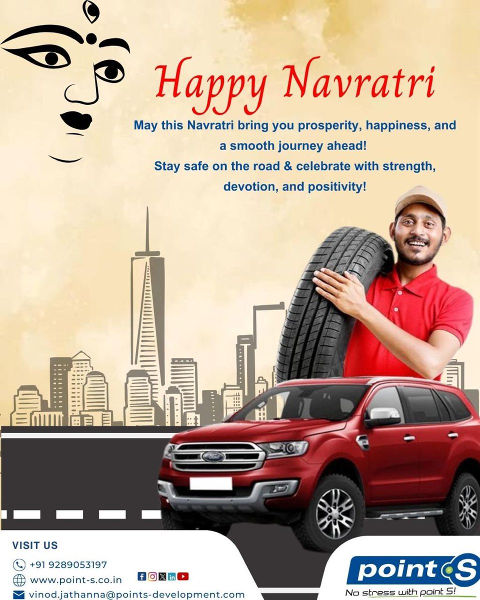 Pointsbharat's tweet image. Wishing You a Blessed Navratri!

May Goddess Durga empower you with strength, wisdom, and success. Let’s celebrate the spirit of resilience and new beginnings!
.
.
.
#Navratri2025 #PointSIndia #RideWithStrength #FestiveDrives #DurgaBlessings #ShaktiOfSafety