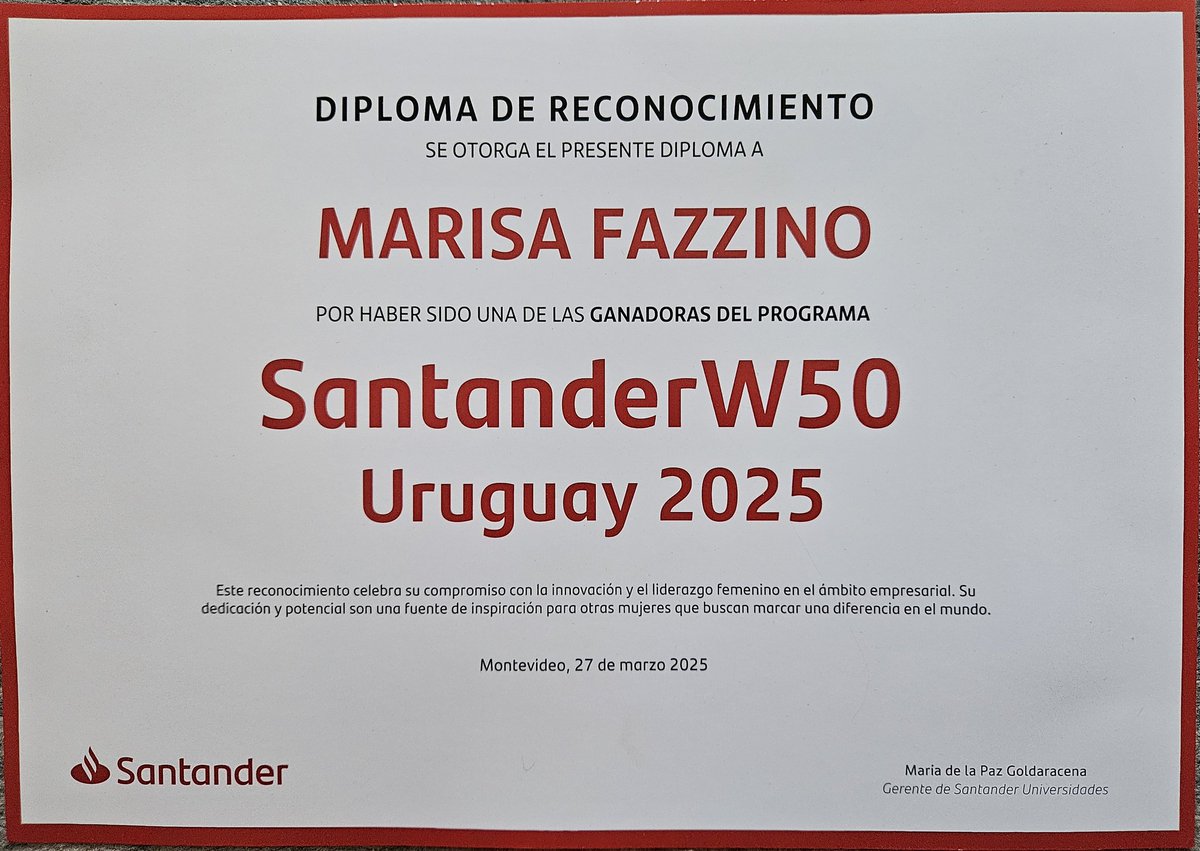 Agradezco a Banco Santander por haber sido seleccionada  como una de las 50 mujeres líderes del Programa #SantanderW50, en Alianza con“The London School of Economics and Political Science” que impulsa el liderazgo femenino a nivel global. Muy linda y emotiva velada!