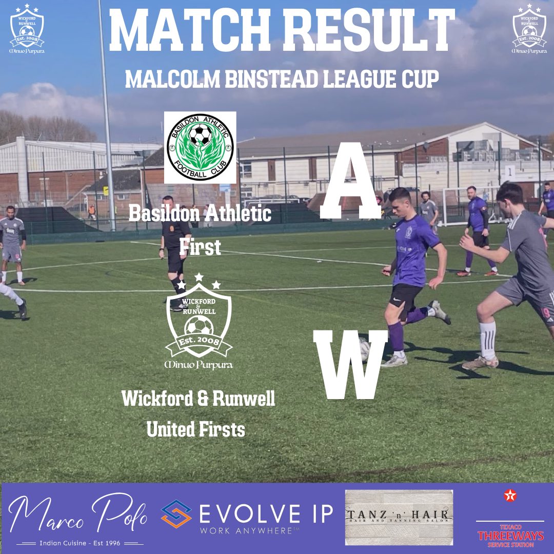 Wickfordutd's tweet photo. Our firsts progress in the League Cup as @bathleticfc could not field a team.💪

Our reserves pick up another comfortable 3 points as they climb up the table 🔥

#minuopurpura #football #sundayleague https://t.co/0cIu3hURdM
