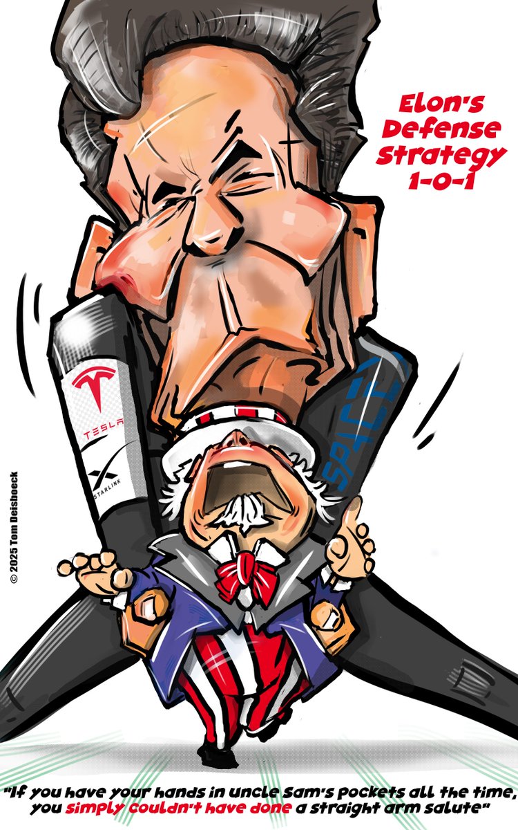 thesatirist.com/cartoons/elon-… 
Elon Musk’s Defense Strategy
