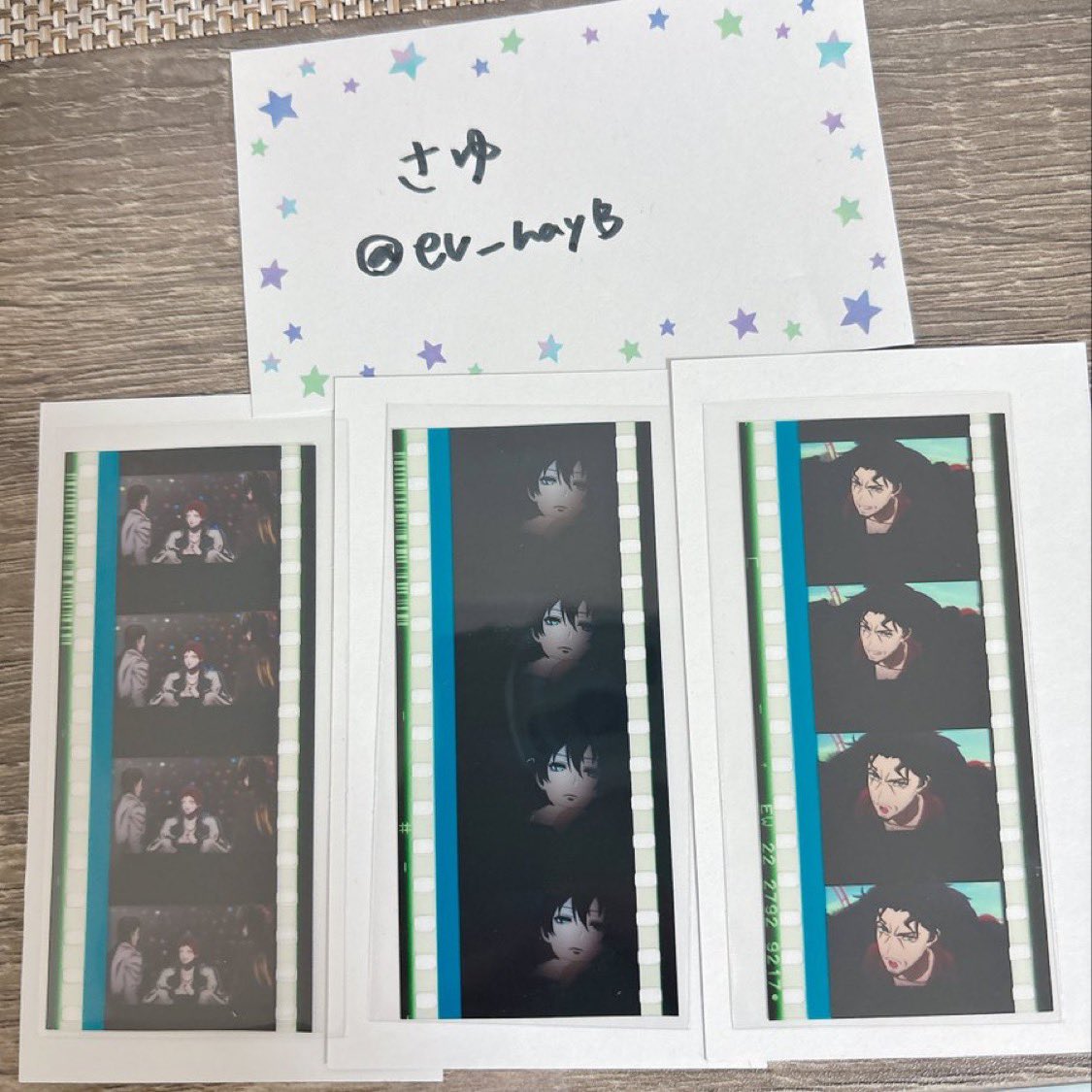 ev__nayB's tweet photo. 【交換】ヒプノシスマイク ヒプマイ ヒプムビ 入場者特典 コマフィルム

譲 三郎 零 ナゴヤ(空却メイン)

求 帝統 シブヤ

同程度顔が写っているものだと嬉しいです。
お声がけ時に画像添付ください。

土日都内〜川崎、横浜手渡し優先。
検索からでもお気軽にお声掛けください。 https://t.co/8UFit3vXpp