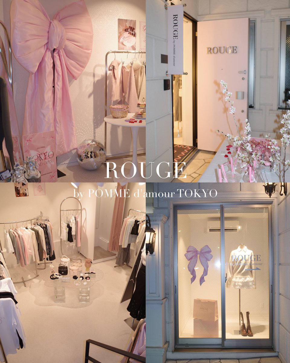 kyo_ka_ron's tweet photo. 今まで大阪にしかなかったROUGE by POMME d'amourの東京店がついにオープン🎀🪩リボンが可愛い店内には、人気アイテムやONLINE完売商品、先行発売などなどσ̴̶̷̤ . σ̴̶̷̤ ♡ 今ならノベルティのヘアクリップ貰えます🐚⋆｡˚✩ https://t.co/18bNRfGlrl