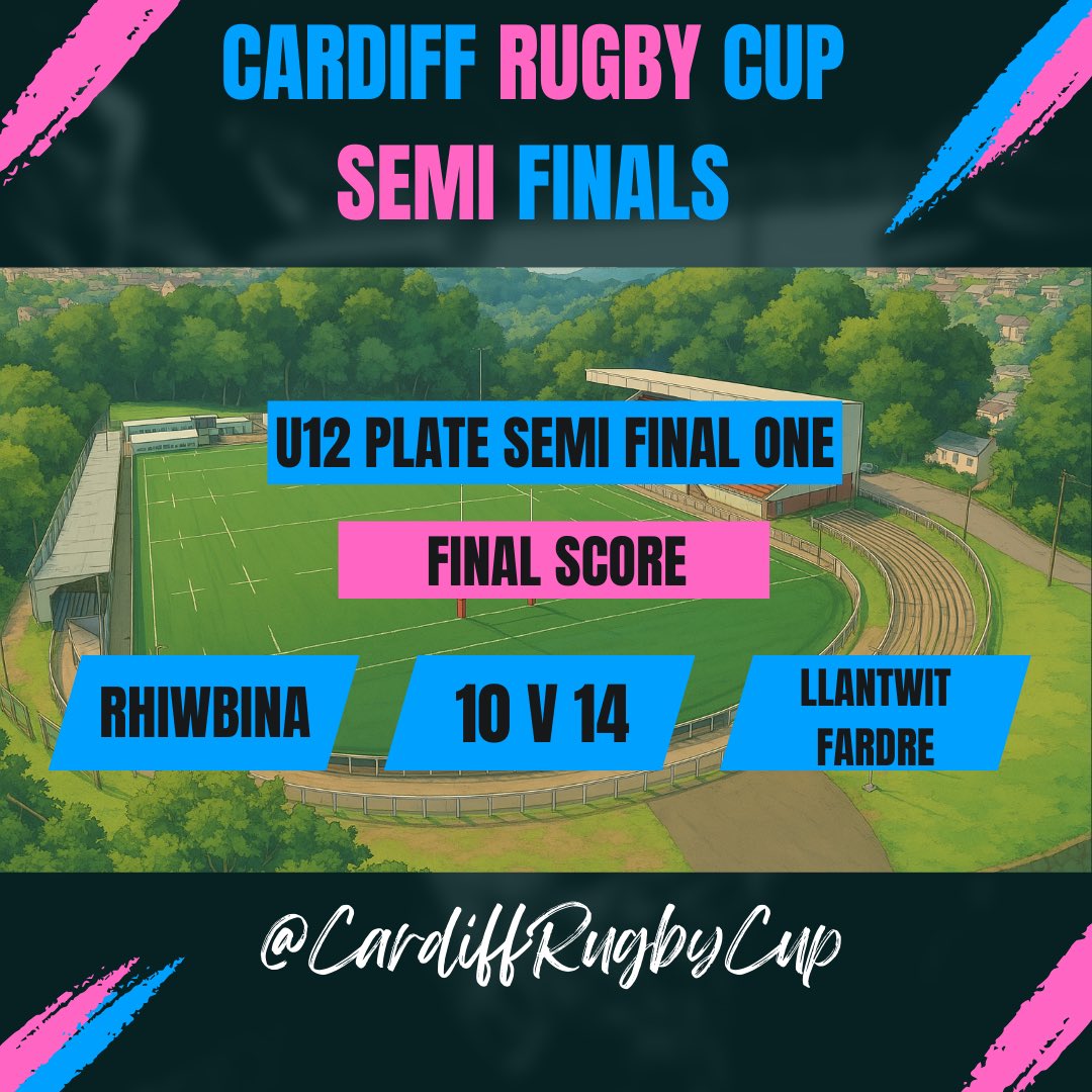 CardiffRugbyCup's tweet photo. ⚫️🔵FULL TIME!🔵⚫️

An absolute nail-biter in the U12s Plate Semi Final!

Llantwit Fardre 14 - 10 Rhiwbina

A hard-fought battle from both teams, but it’s Llantwit Fardre who edge it and march on to the #CardiffRugbyCup Final at Cardiff Arms Park!

Credit to both sides for an epic contest.

#GrassrootsRugby #FutureStars #PathwayToThePark