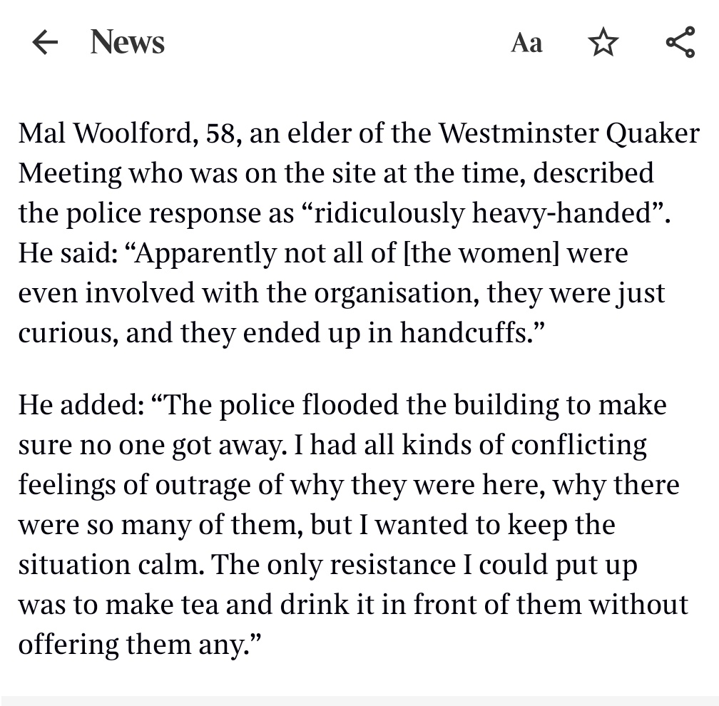 An absolute masterclass from the Quakers here in passive resistance, not to mention passive-aggressive resistance.