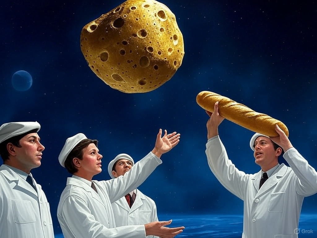 An asteroid made of cheese was found in space. French scientists are already sending a probe with a baguette there. 🧀🚀

#madscientists
<a href="/madscientists_x/">Mad Scientists 🧪</a>
