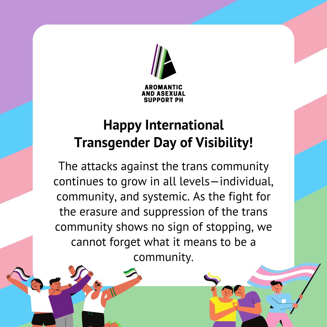 aroaceph's tweet image. Happy TDOV!

The attacks against the trans community continues to grow in all levels—individual, community, and systemic. As the fight for the erasure and suppression of the trans community shows no sign of stopping, we cannot forget what it means to be a community.