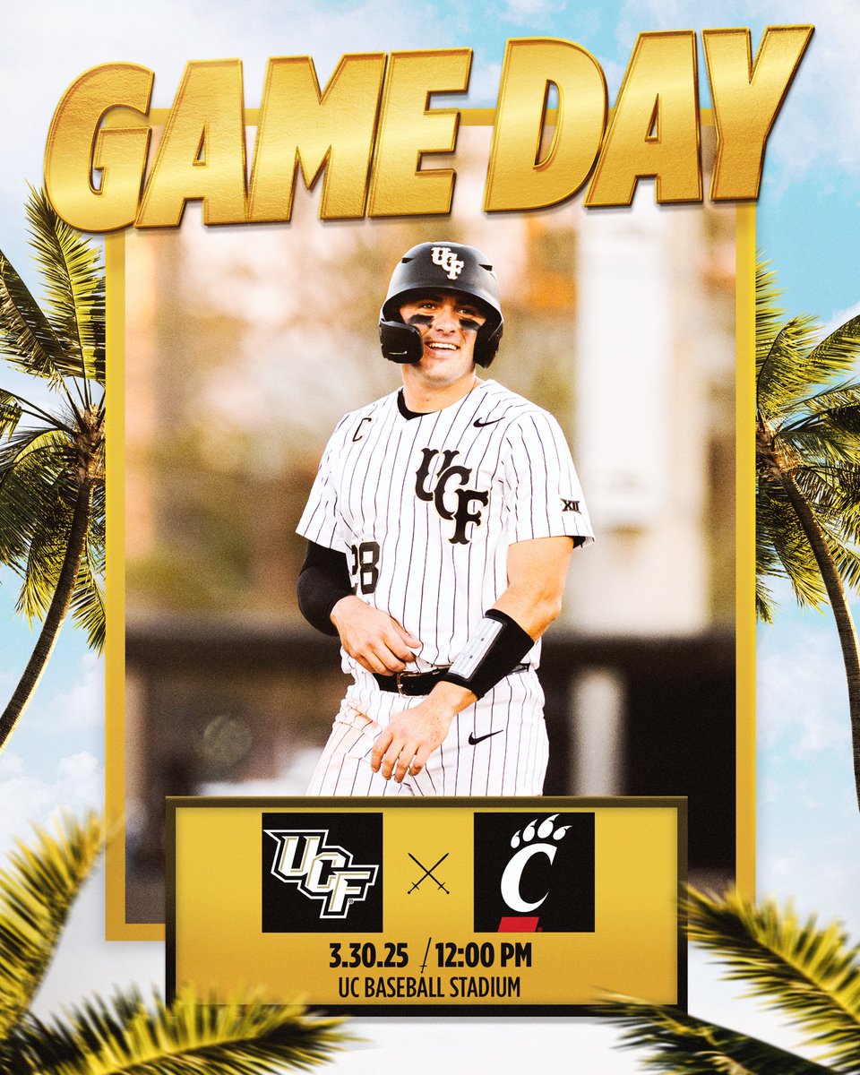UCF_Baseball's tweet photo. Last One in Cincy.

🆚 Cincinnati 
🕛 12:00 PM
🏟️ UC Baseball Stadium 
📺📻📊 https://t.co/t2jthmHgqS https://t.co/QI1JLZAvCz