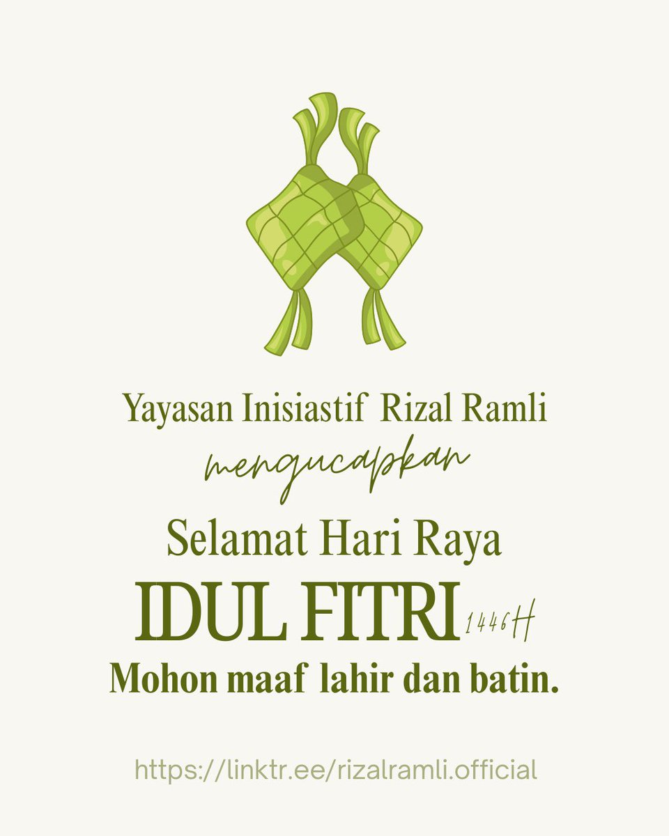 Kami dari Yayasan Inisiatif Rizal Ramli mengucapkan selamat Hari Raya Idul Fitri 1446 H. Mohon maaf lahir dan batin. Berkah sehat dan bahagia berkumpul bersama keluarga terdinta untuk saudara-saudara semua 🙏

#InisiatifRizalRamli #RizalRamli #IdulFitri #Lebaran #2025 #Indonesia